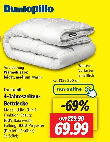 Dunlopillo 4-Jahreszeiten-Bettdecke - nur online
