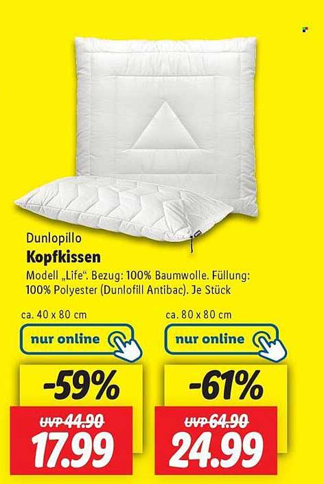 Dunlopillo Kopfkissen - Modell „Life“