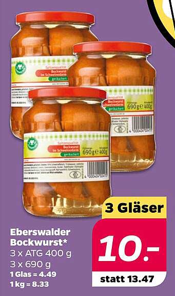 Eberswalder Bockwurst – 3 Gläser für nur 10,- Euro