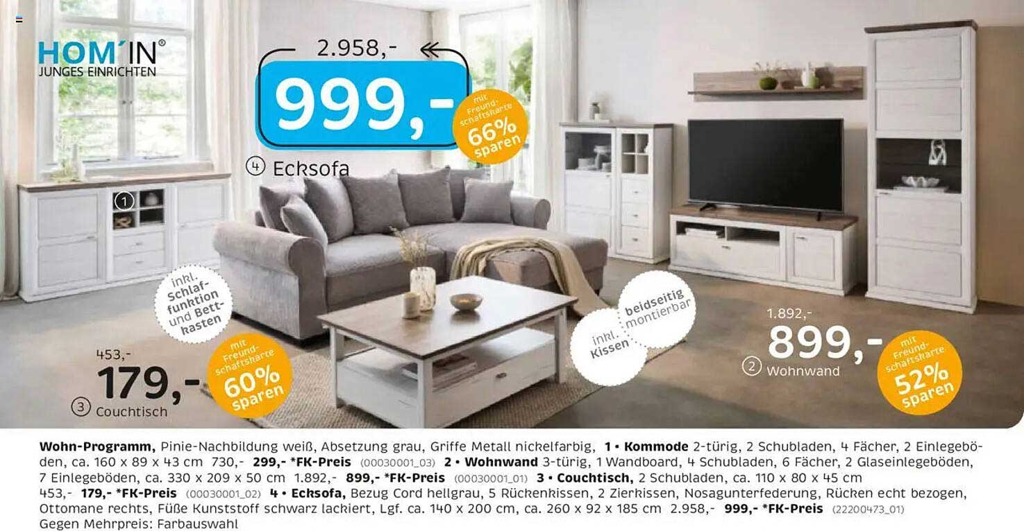 Ecksofa mit Schlaffunktion und Bettkasten