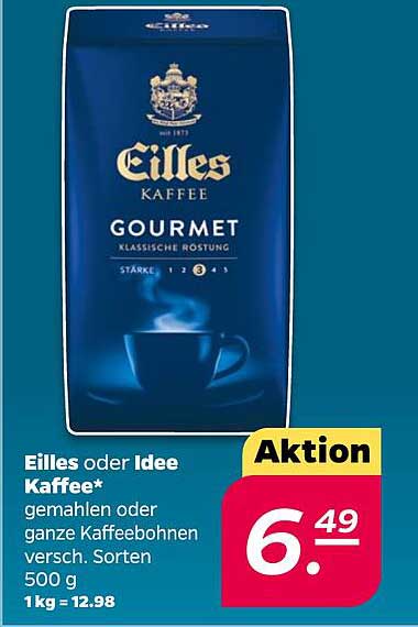 Eilles oder Idee Kaffee - gemahlen oder ganze Kaffeebohnen, 500 g
