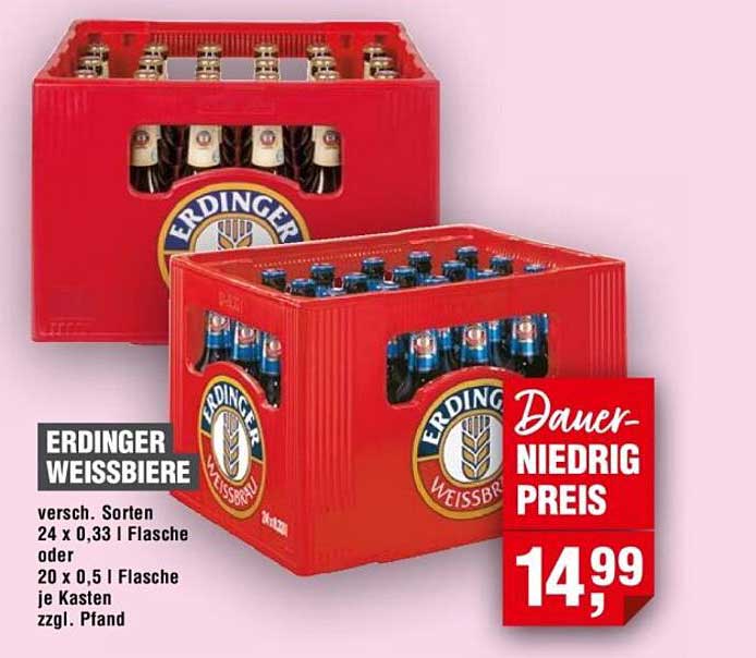 Erdinger Weissbiere - Verschiedene Sorten im Angebot