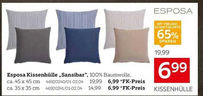 Esposa Kissenhülle "Sansibar"