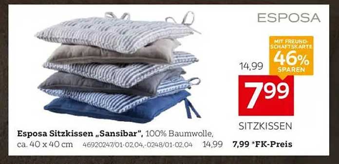 Esposa Sitzkissen "Sansibar"