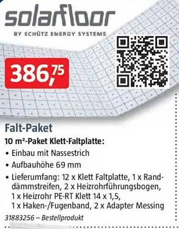 Falt-Paket Klett-Faltplatte 10 m² von solarfloor