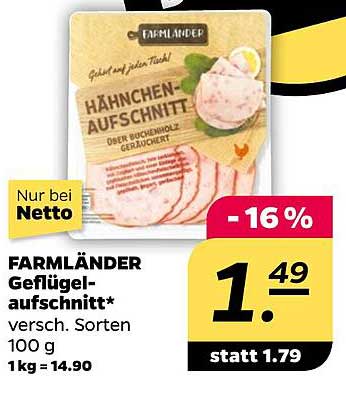 FARMLÄNDER Geflügelaufschnitt* 100 g