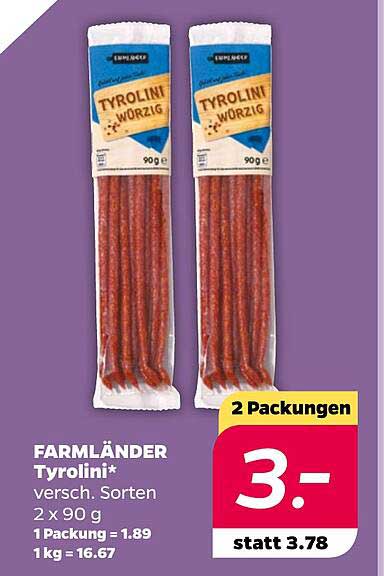 FARMLÄNDER Tyrolini* verschiedene Sorten 2 x 90 g