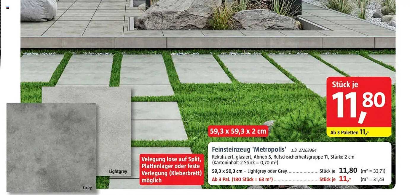 Feinsteinzeug 'Metropolis' - Lichtgrau und Grau