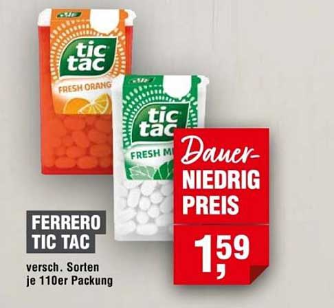 Ferrero Tic Tac, verschiedene Sorten je 110er Packung