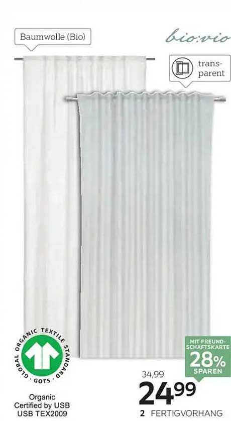 Fertighang Bio-Vio aus 100% Baumwolle - Transparent