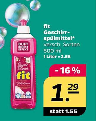 fit Geschirrspülmittel* verschiedene Sorten 500 ml
