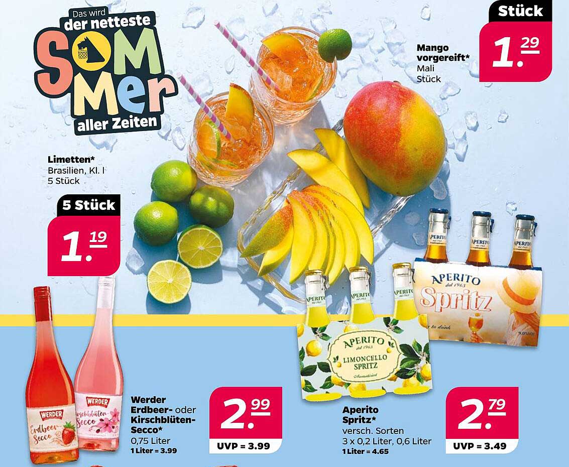 Frische Limetten und Mango für den perfekten Sommergenuss