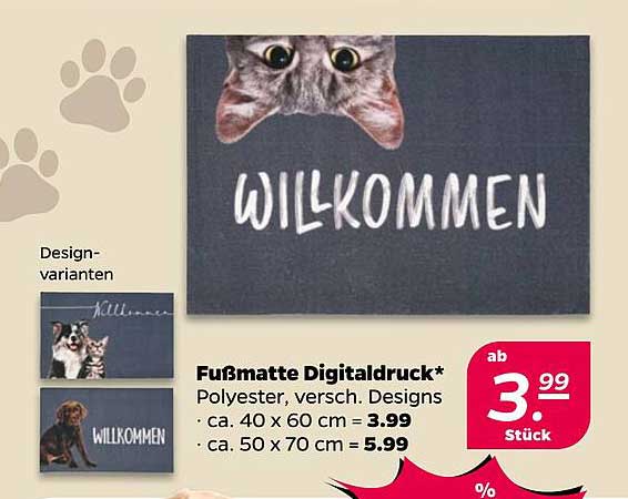 Fußmatte Digitaldruck - Willkommen