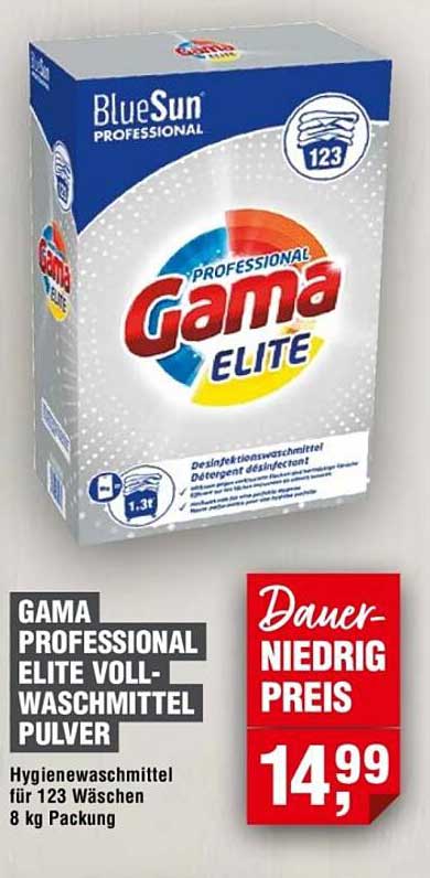 Gama Professional Elite Voll-Waschmittel Pulver 8 kg