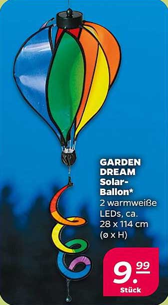 GARDEN DREAM Solar-Ballon mit 2 warmweißen LEDs