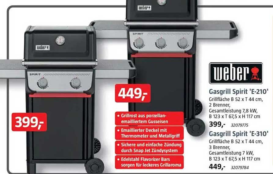 Gasgrill Spirit 'E-210' und 'E-310' von Weber
