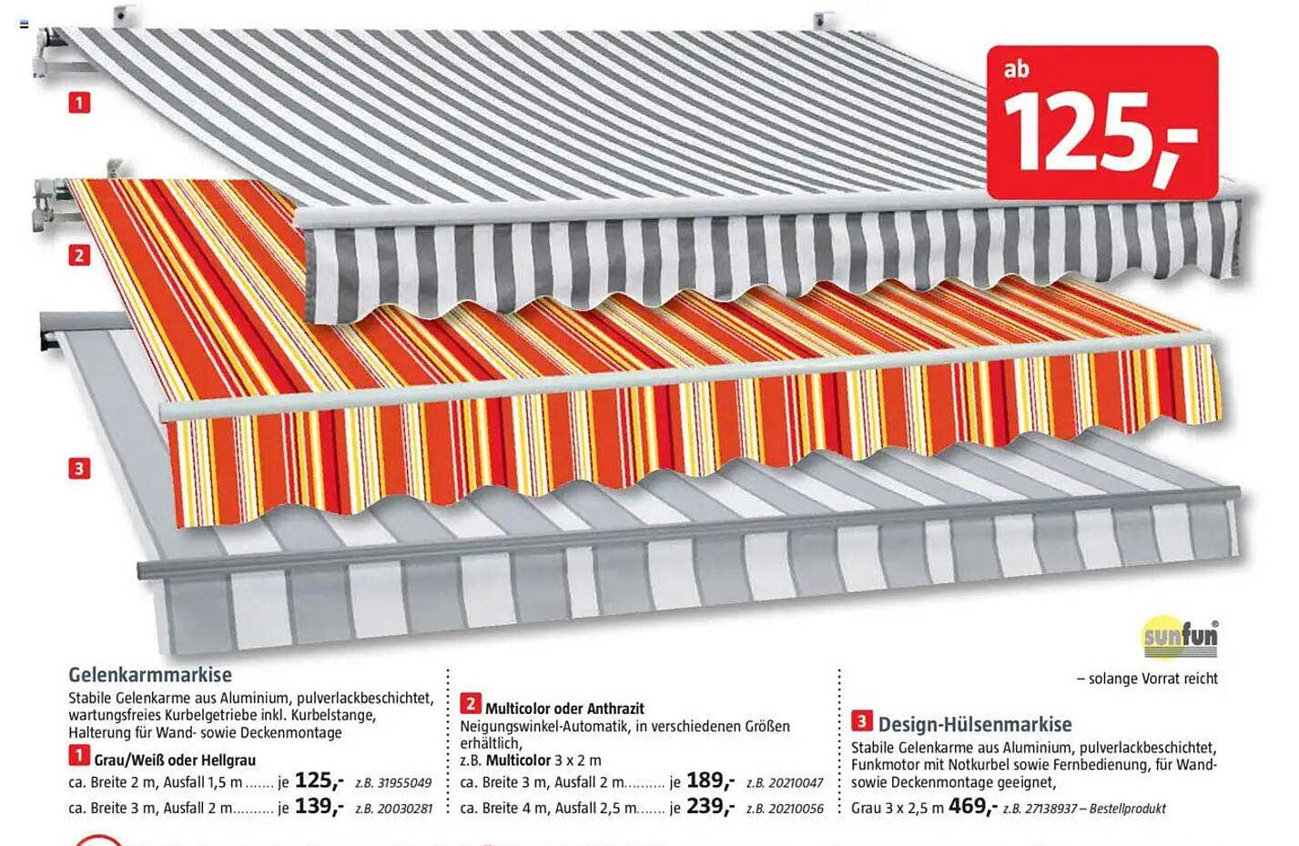 Gelenkarmmarkise - ab 125,-