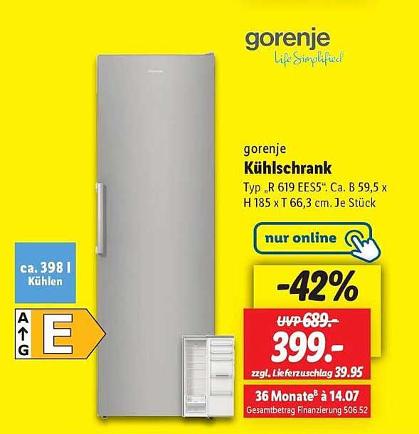 gorenje Kühlschrank Typ R 619 EES54 - Nur online verfügbar!