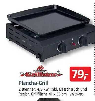 Grillstar Plancha-Grill 2 Brenner, 4,8 kW