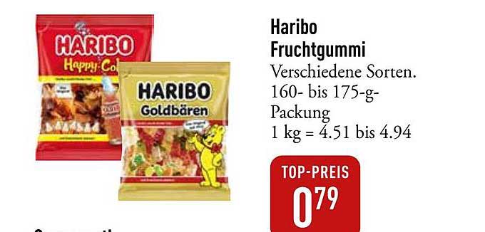 Haribo Fruchtgummi - Verschiedene Sorten