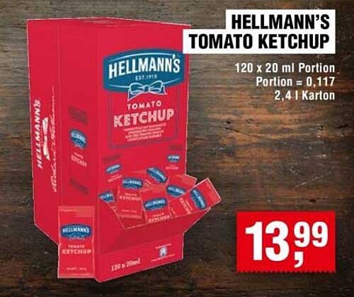 HELLMANN'S TOMATO KETCHUP 120 x 20 ml Portion