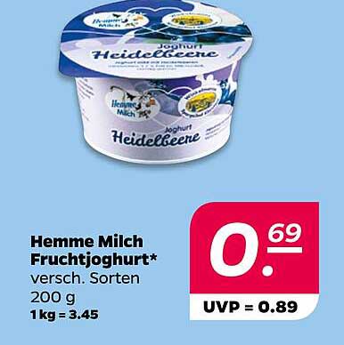 Hemme Milch Fruchtjoghurt - Heidelbeere 200 g