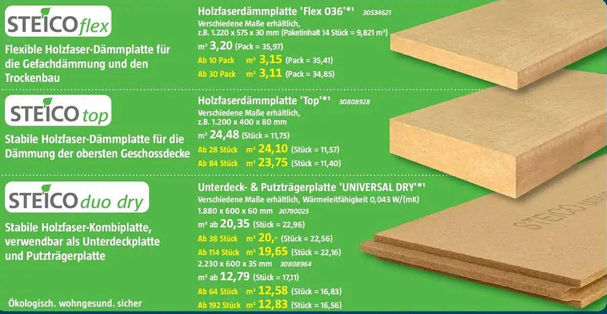 Holzfaser-Dämmplatte 'Flex' 036