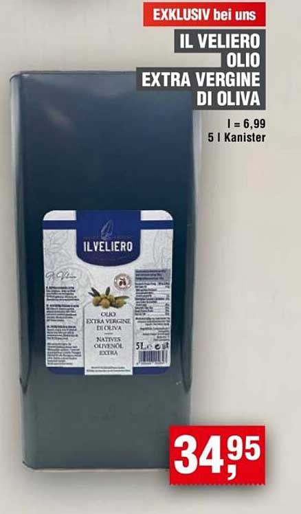 IL VELIERO Olio Extra Vergine di Oliva, 5 l Kanister