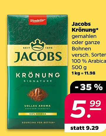 Jacobs Krönung* gemahlen oder ganze Bohnen 500 g