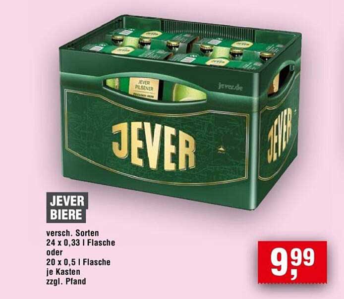 Jever Biere – 24 x 0,33 l Flasche oder 20 x 0,5 l Flasche