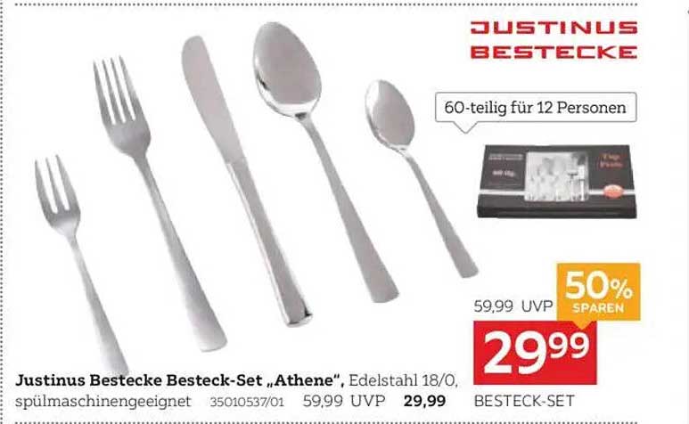 Justinus Bestecke Besteck-Set „Athene“, 60-teilig für 12 Personen