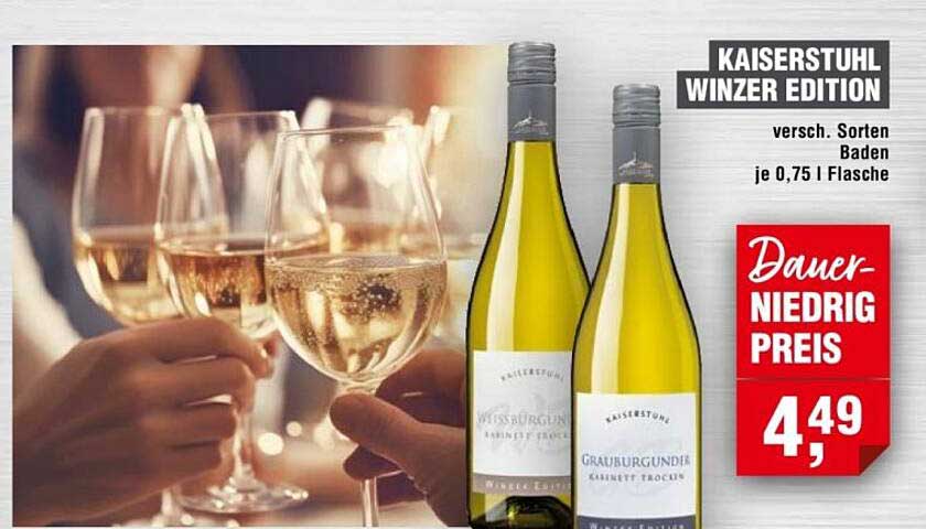KAISERSTUHL WINZER EDITION - Verschiedene Sorten Baden je 0,75 l Flasche