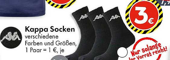 Kappa Socken - verschiedene Farben und Größen, 1 Paar = 1 €