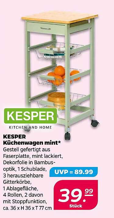 KESPER Küchenwagen mint*