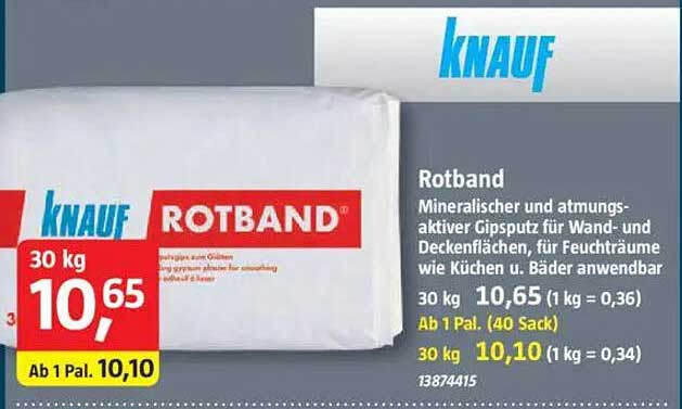 Knauf Rotband - Mineralischer und atmungsaktiver Gipsputz