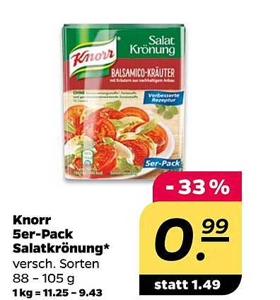 Knorr 5er-Pack Salatkrönung versch. Sorten 88 - 105 g