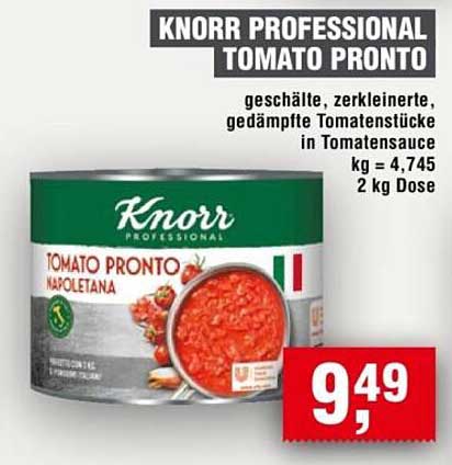 KNORR PROFESSIONAL TOMATO PRONTO - Geschälte, zerkleinerte, gedämpfte Tomatenstücke in Tomatensauce
