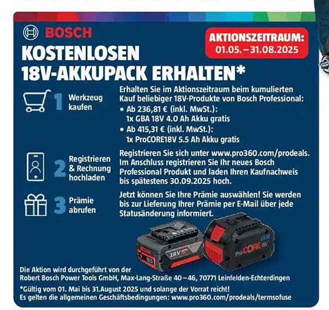 Kostenlosen 18V-Akkupack erhalten*
