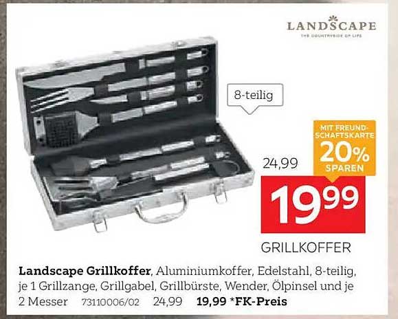Landscape Grillkoffer, 8-teilig, Edelstahl