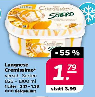 Langnese Cremissimo Solero - verschiedene Sorten (825 - 1300 ml)