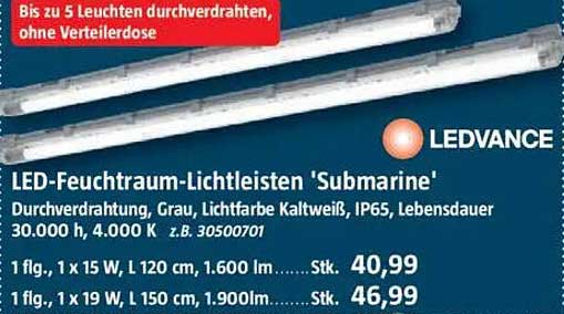 LED-Feuchtraum-Lichtleisten 'Submarine'