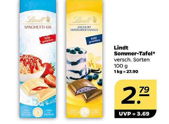 Lindt Sommer-Tafel versch. Sorten 100 g