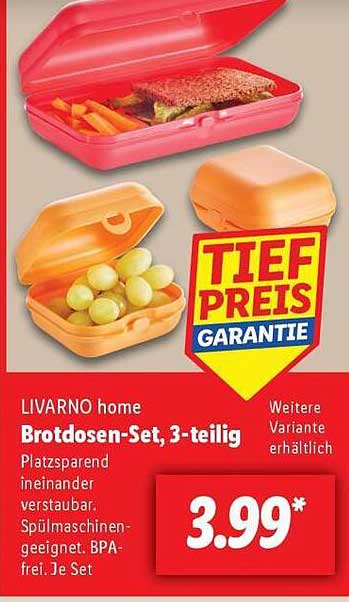 LIVARNO home Brotdosen-Set, 3-teilig