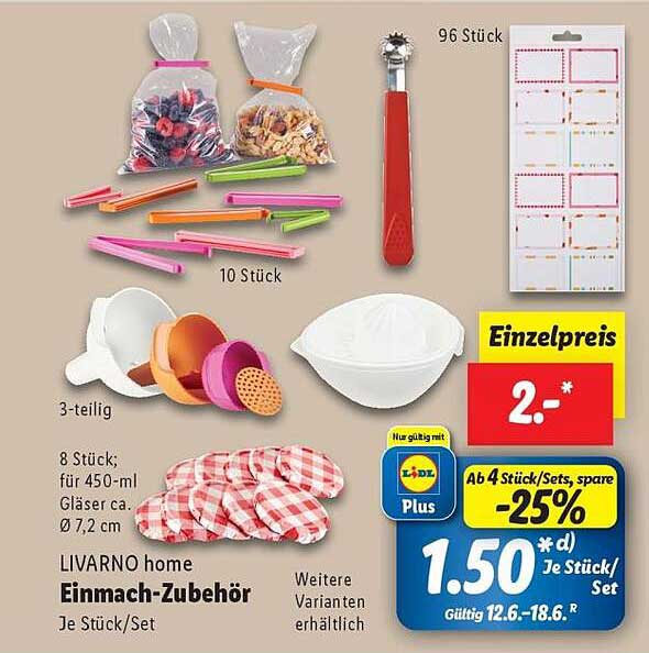 LIVARNO home Einmach-Zubehör 3-teilig