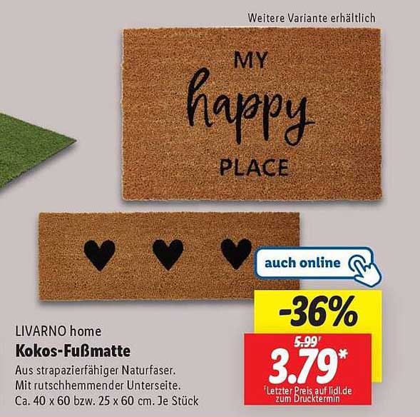 LIVARNO home Kokos-Fußmatte
