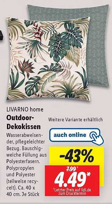 LIVARNO home Outdoor-Dekokissen
