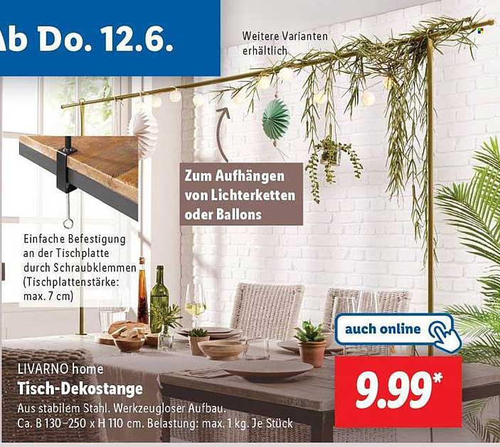 LIVARNO home Tisch-Dekostange