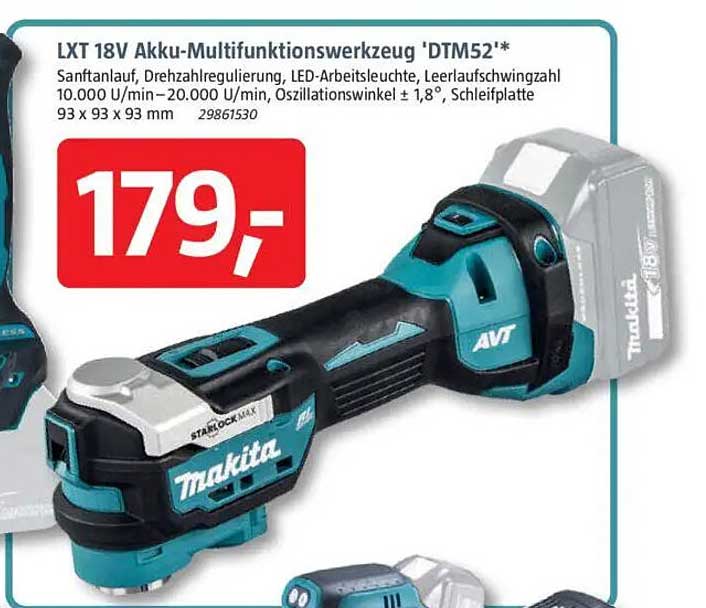 LXT 18V Akku-Multifunktionswerkzeug 'DTM52'*