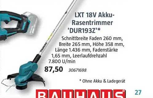 LXT 18V Akku-Rasentrimmer 'DUR193Z'*