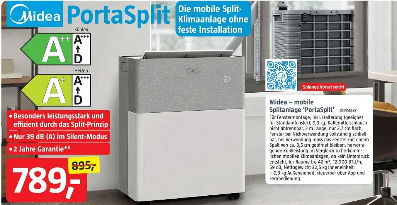 Midea PortaSplit - mobile Split-Klimaanlage ohne feste Installation